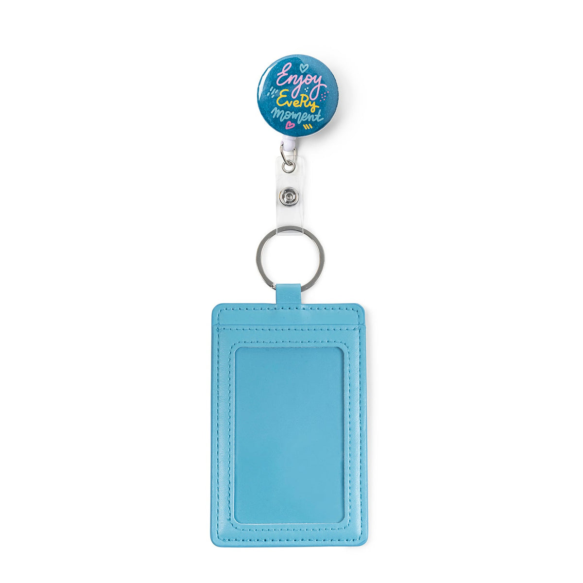 Every Moment Button Badge Reel with Pocket