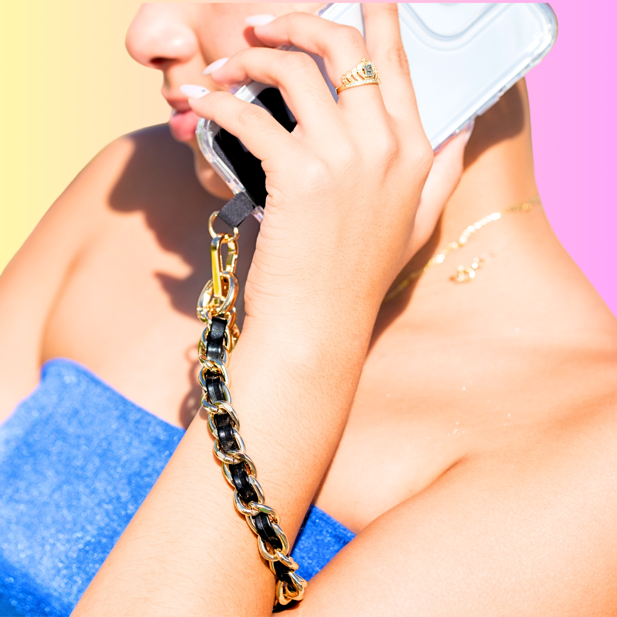 Black Textured Crossbody with detachable Ella Black Wristlet