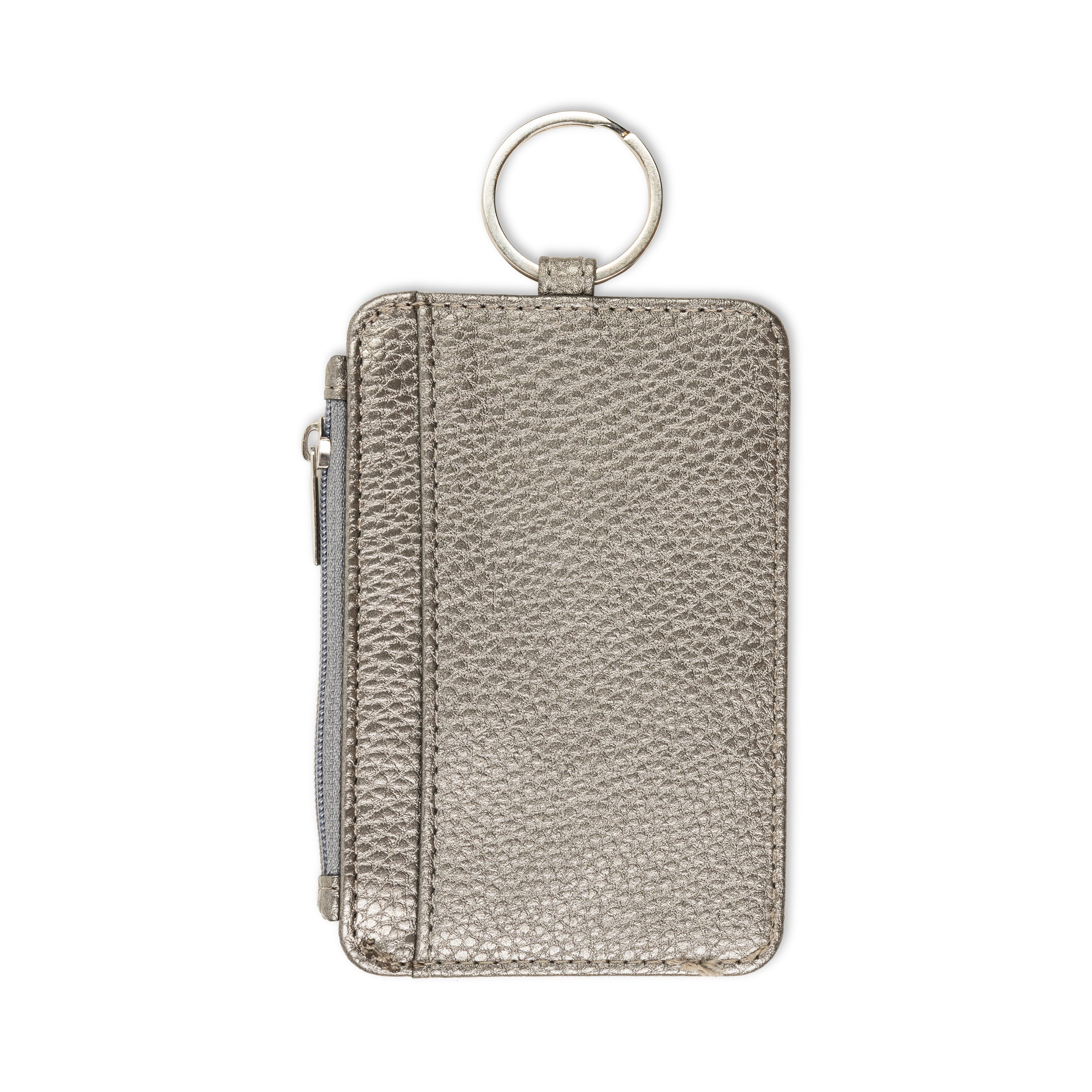 Silver Shimmer Zipper Wallet