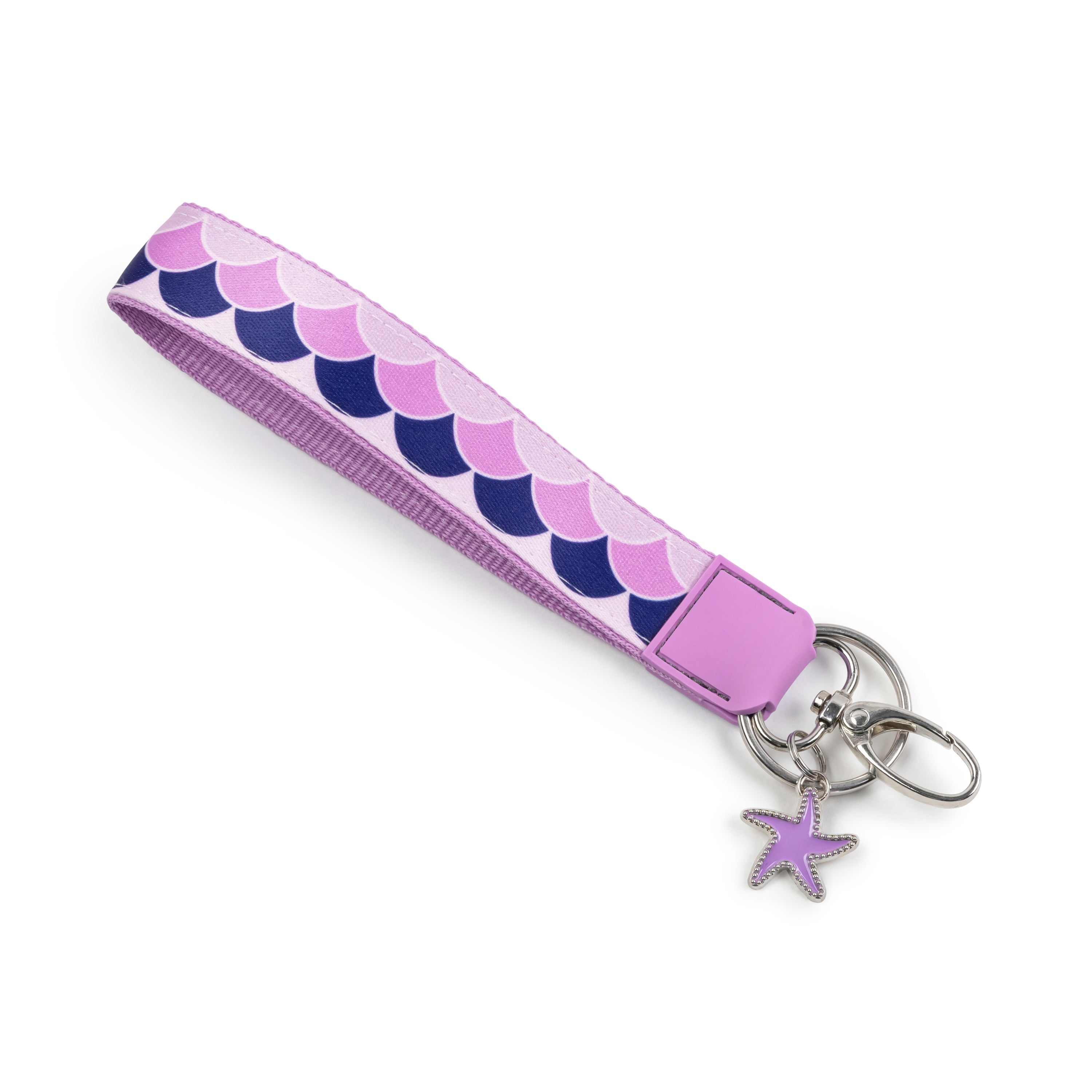 Purple Scallop Wristlet with Charm