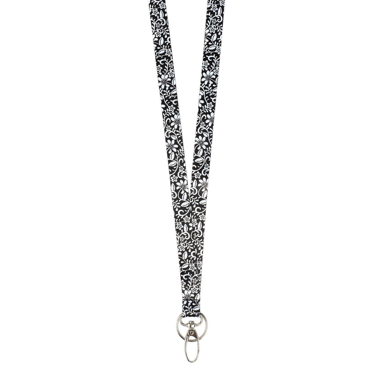 B&W Azalea Ribbon Lanyard