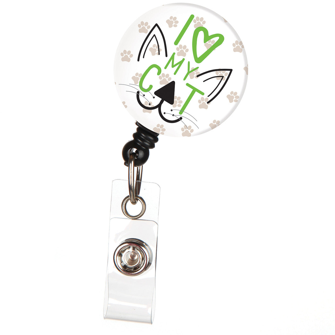 I Love My Cat Badge Reel