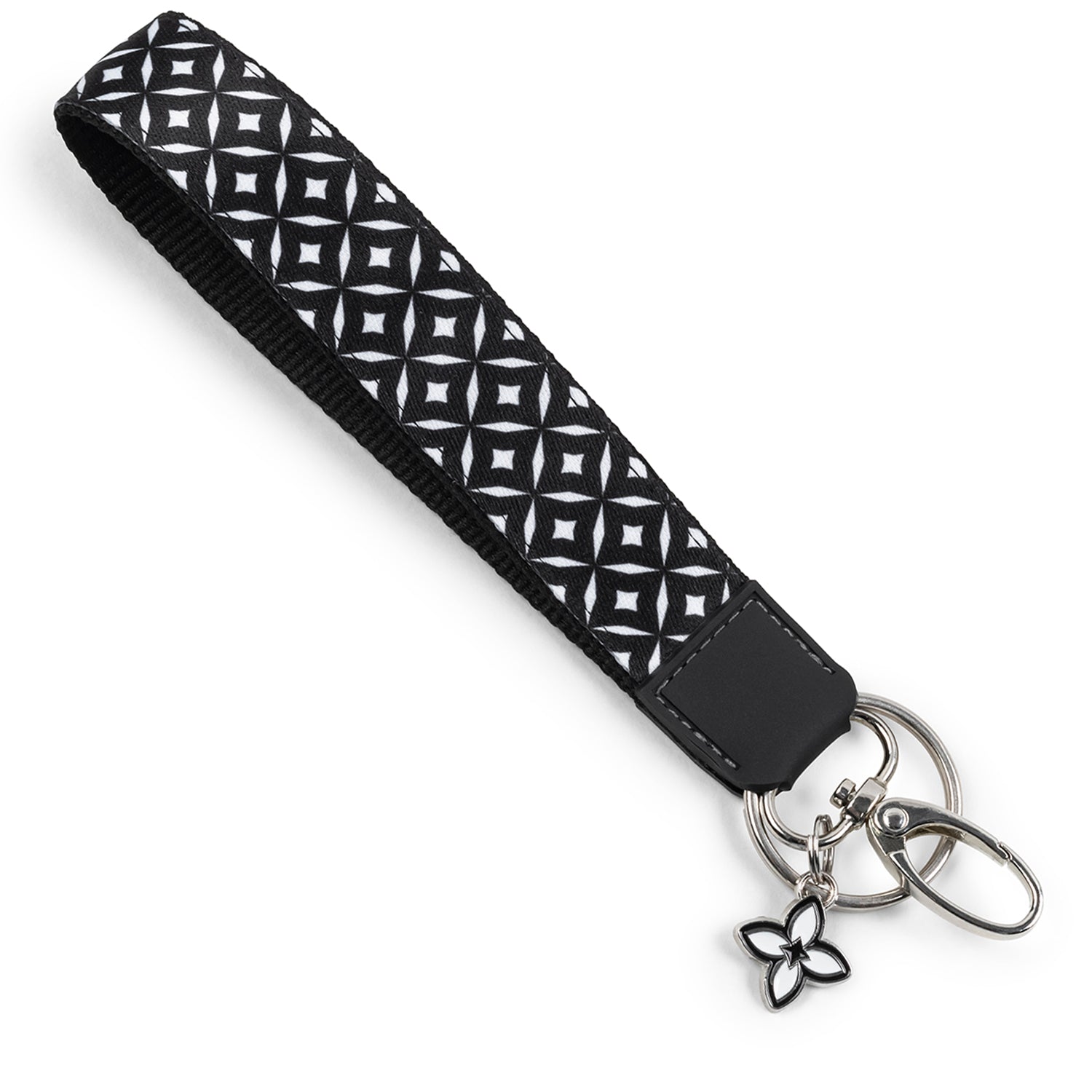 Black Geo Wristlet with Charm