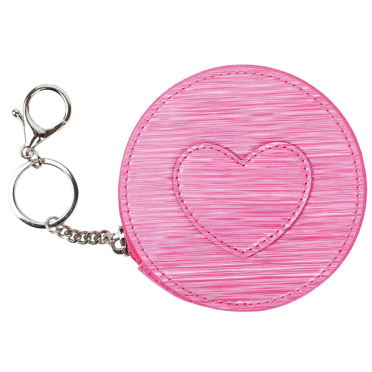 Pink Heart Keychain Zipper Pouch