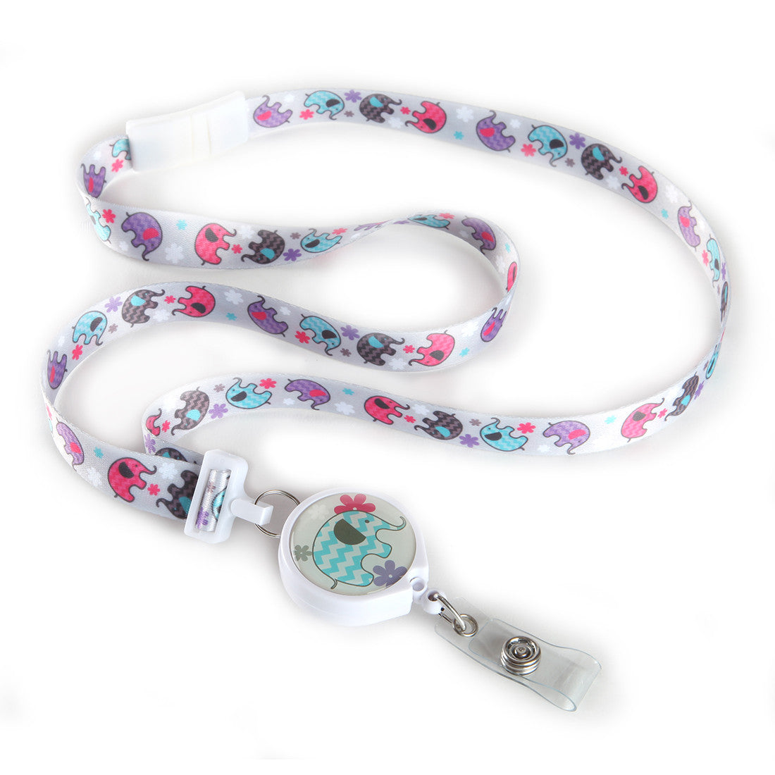 Elephant Ribbon Lanyard with Reel