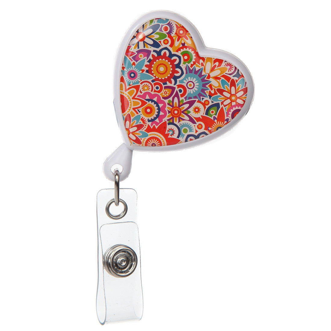 Flower Power Heart Badge Reel