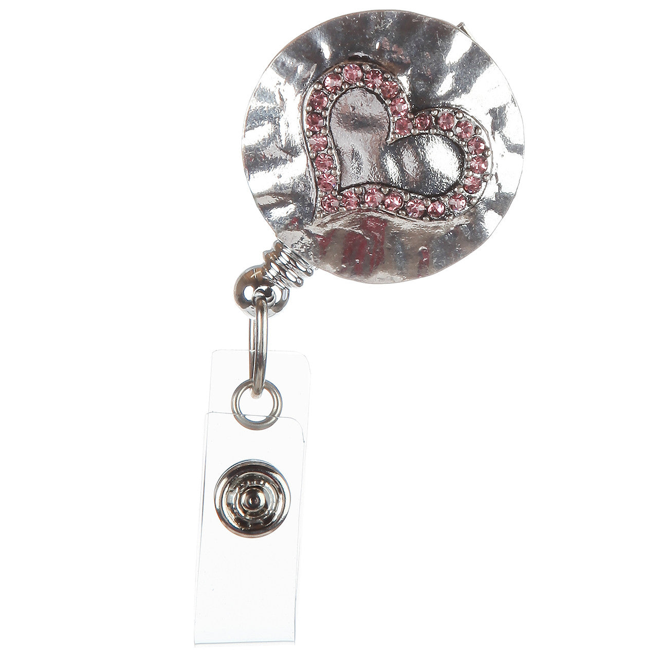 Hammered Heart Badge Reel