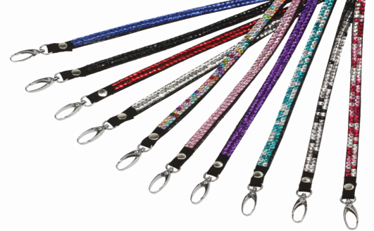 Royal Blue Bling Lanyard w/ Spring Hook